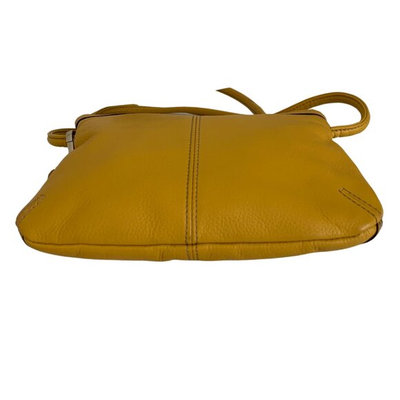 Tingnanello Mustard Yellow Leather Crossbody bag with Keyring - Picture 5 of 12